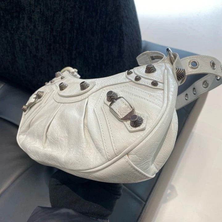 Balenciaga Le Cagole Mini Shoulder Bag White Silver Used Women Classic D