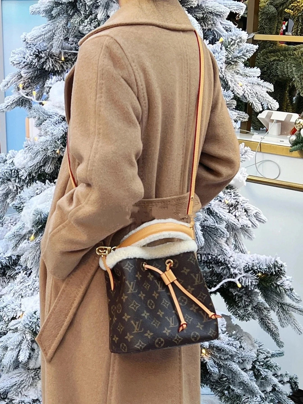 Louis Vuitton Noe BB Small Furry Bucket Bag For Women