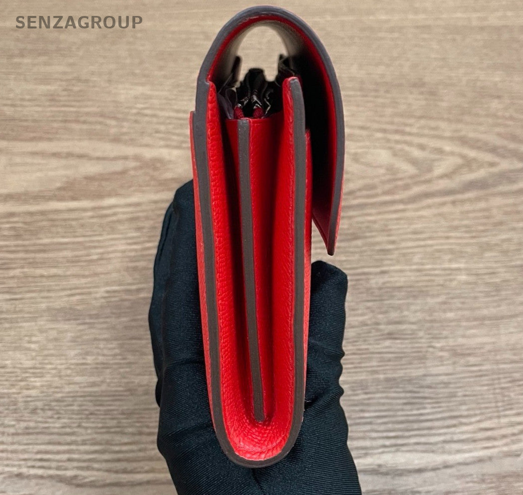 Hermes Constance Wallet Heart-shaped red enamel Epsom Leather Women
