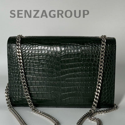 Saint Laurent YSL Kate Small Tassel Chain Shoulder Bag Green Silver
