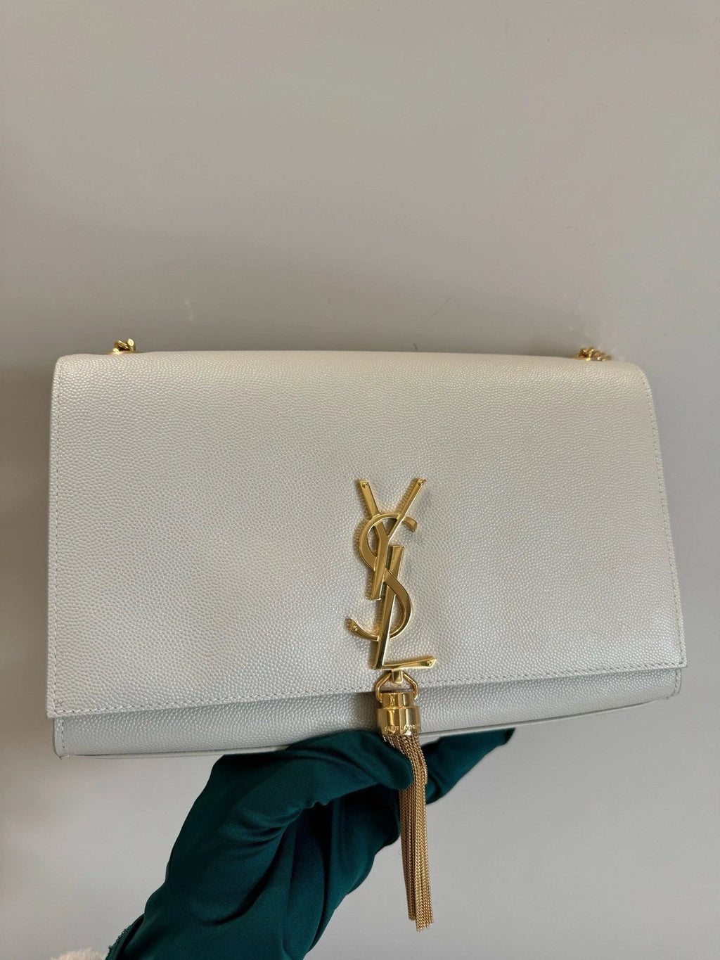 Saint Laurent Kate Grainy Leather Tassel Shoulder Crossbody For Women