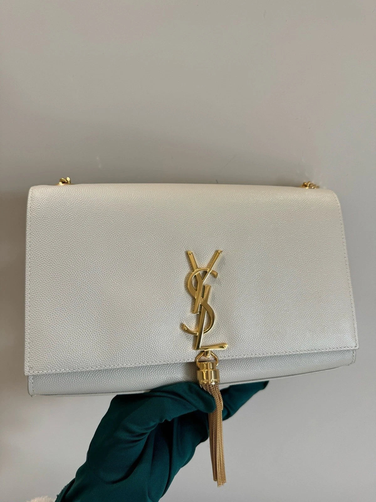 Saint Laurent Kate Grainy Leather Tassel Shoulder Crossbody For Women