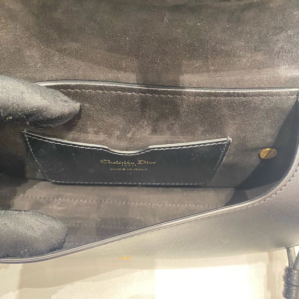 Dior Bobby Black Gold Crescent Shoulder Bag For Women