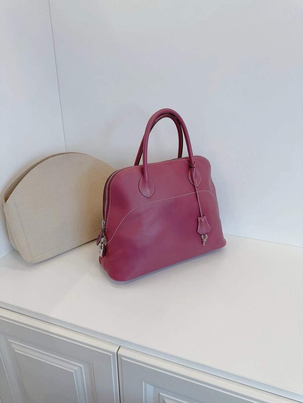 Hermès Bolide Relax 35 Bowling Handbag Daily Tote Rosewood Pink