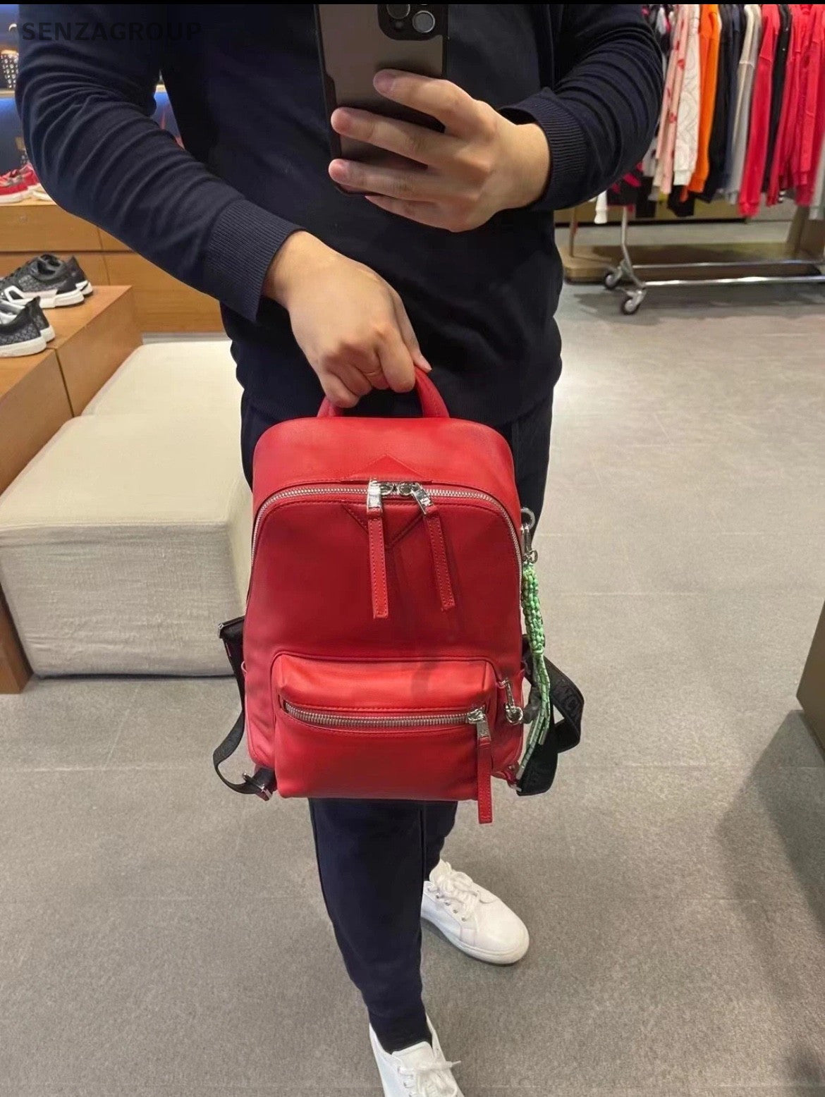 MCM Limited Edition Backpack Classic Red Calfskin Brand NEW Women