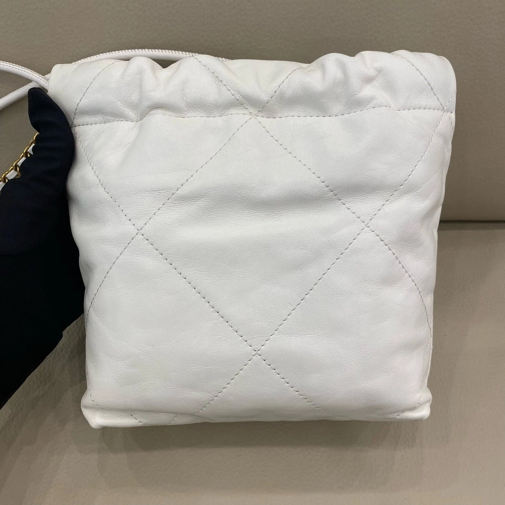 CHANEL Mini 22Bag White Tote Shoulder Bag For Women