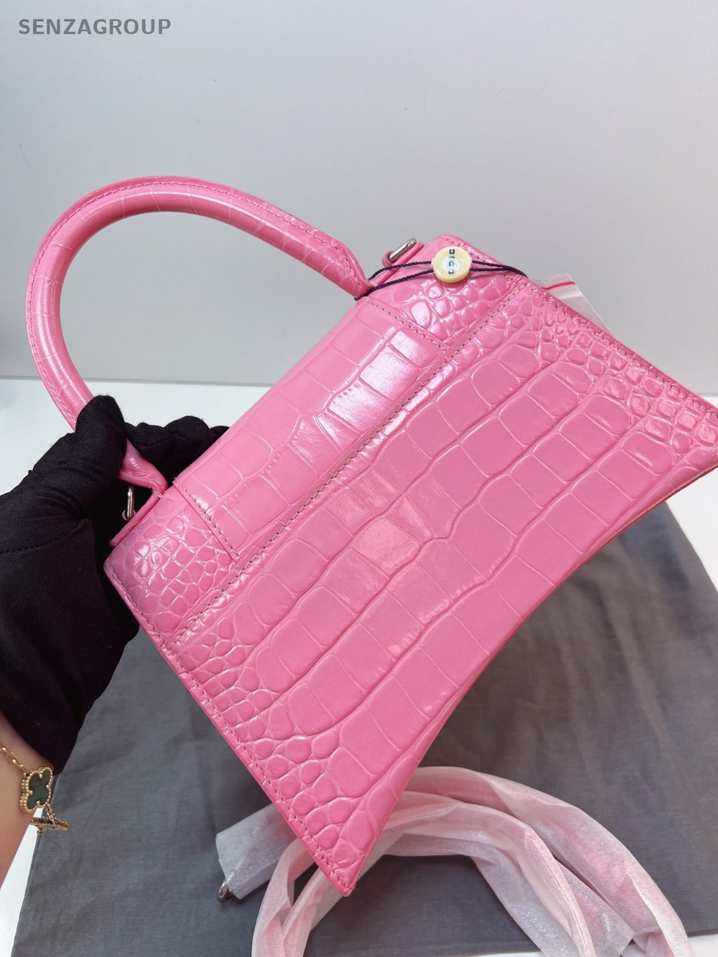 Balenciaga Hourglass XS Top Handle 2way Shoulder bag Pink Women Brand NEW