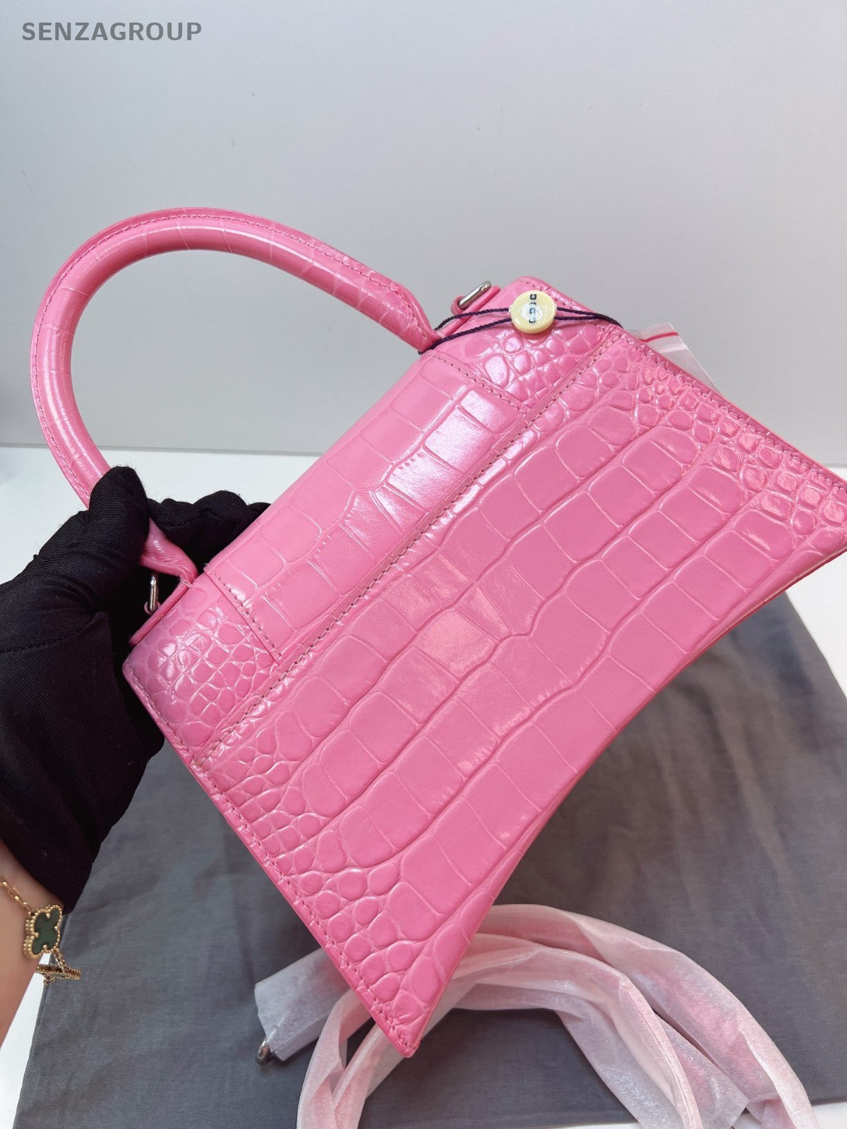 Balenciaga Hourglass XS Top Handle 2way Shoulder bag Pink Women Brand NEW