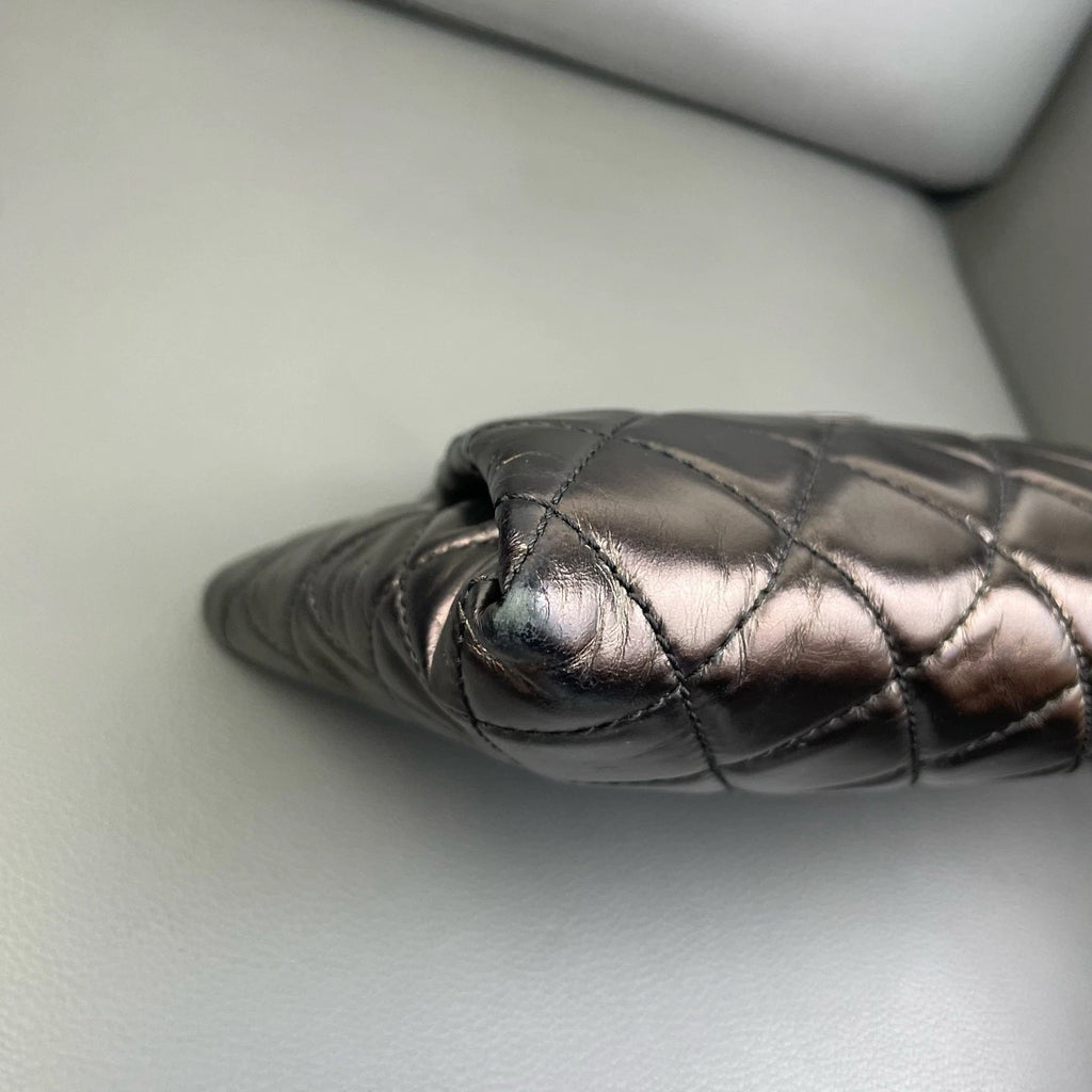 Chanel Quilted Chocolate Brown Leather Envelope Clutch For Women