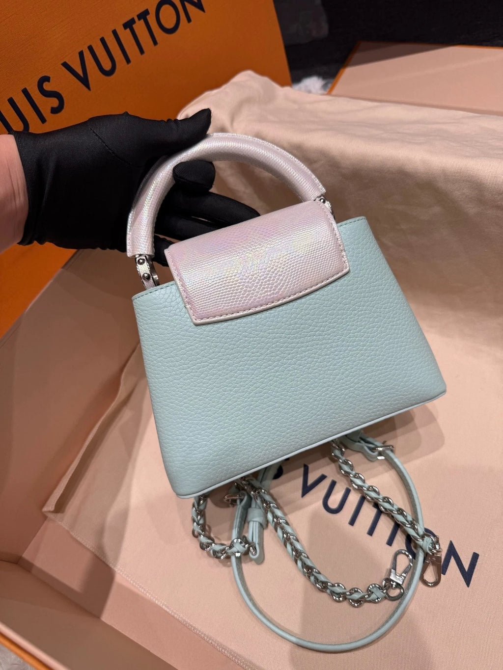 Louis Vuitton Capucines Mini Water Snake Leather Bag For Women