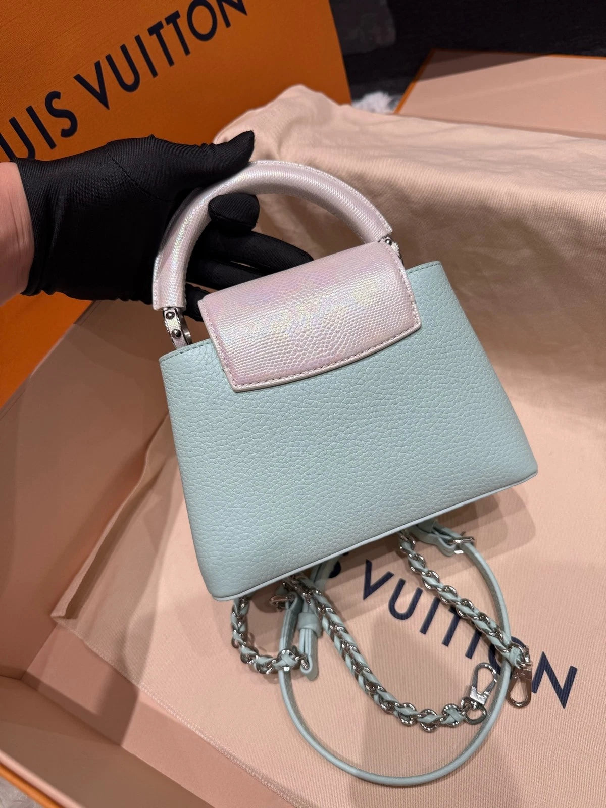 Louis Vuitton Capucines Mini Water Snake Leather Bag For Women