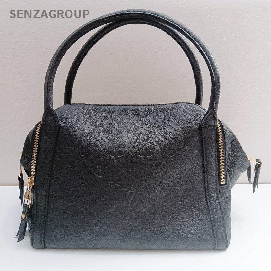 Louis Vuitton Monogram Calfskin Black Gold Top Handle Bag Women Classic