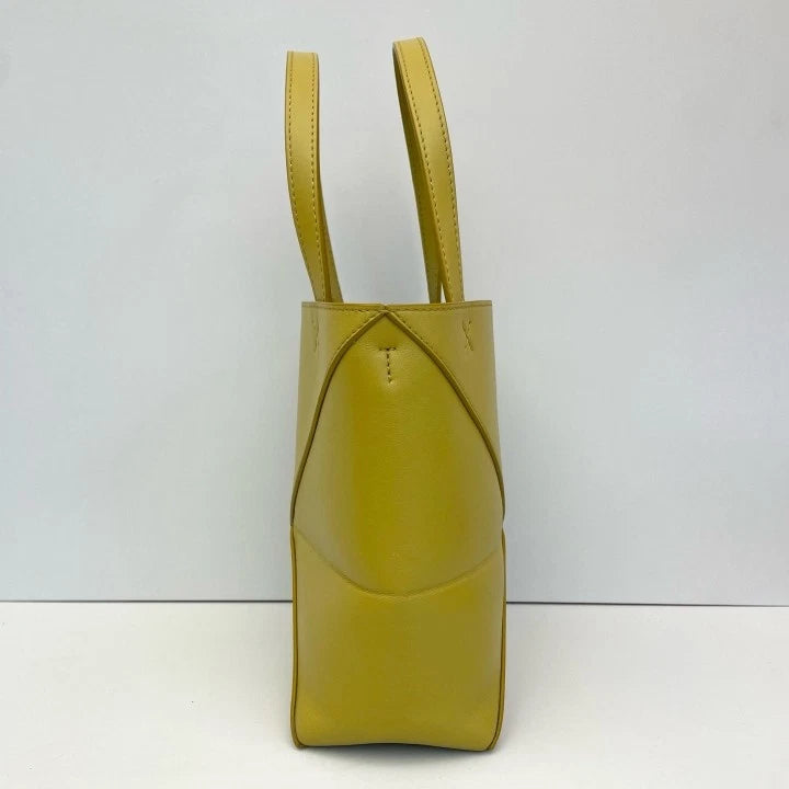 Loewe Puzzle Fold Mini Mustard Yellow Tote Bag For Women