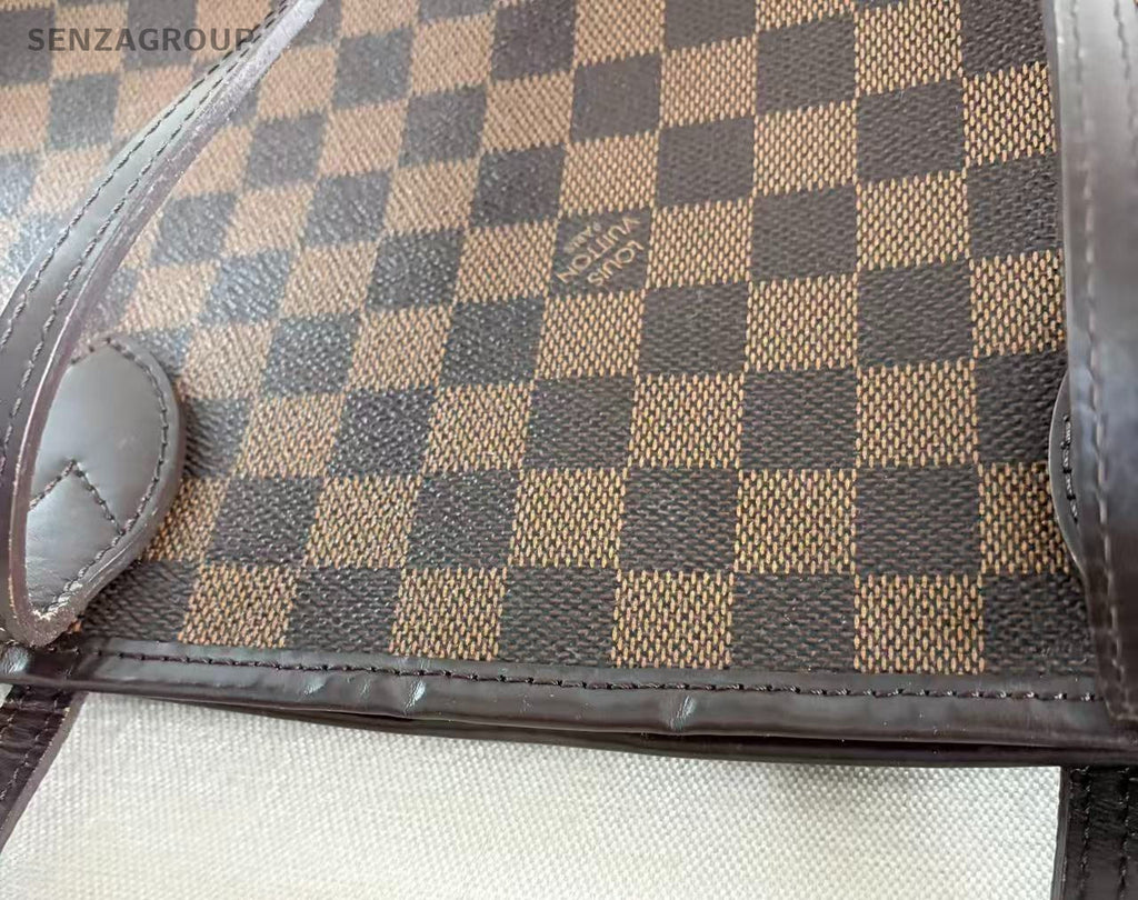 Louis Vuitton Damier NF MM Shoulder Bag Brown Gold Used Women Classic