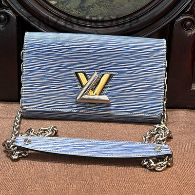 Louis Vuitton Blue Epi Twist WOC Chain Crossbody Bag Classic Women