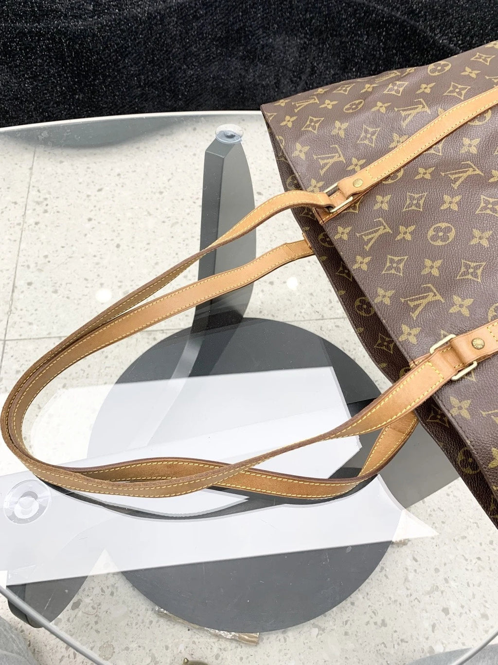 Louis Vuitton Tote GM Calfskin Momogram Shoulder Bag Brown Women S