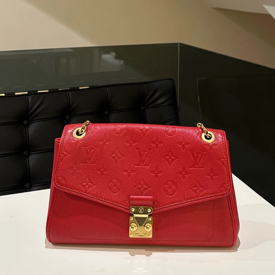 Louis Vuitton Saint Germain Red Gold Hardware Chain Shoulder Crossbody Bag