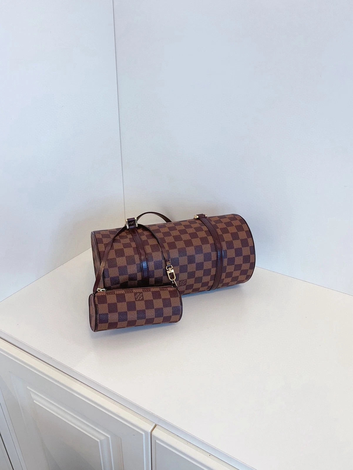 Louis Vuitton Damier Canvas Papillon30 2-in-1 Handbag For Women