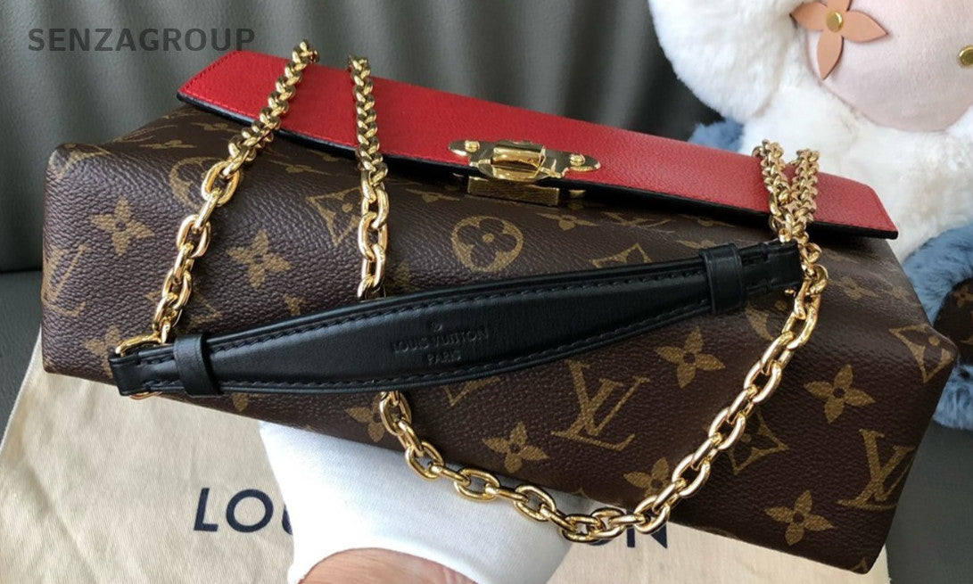 Louis Vuitton Saint Placide Chain Monogram Shoulder bag Brown Red Women