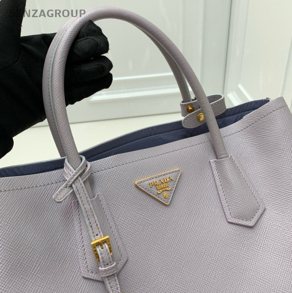 PRADA Double Tote Top Handle Shoulder Bag Women light Purple