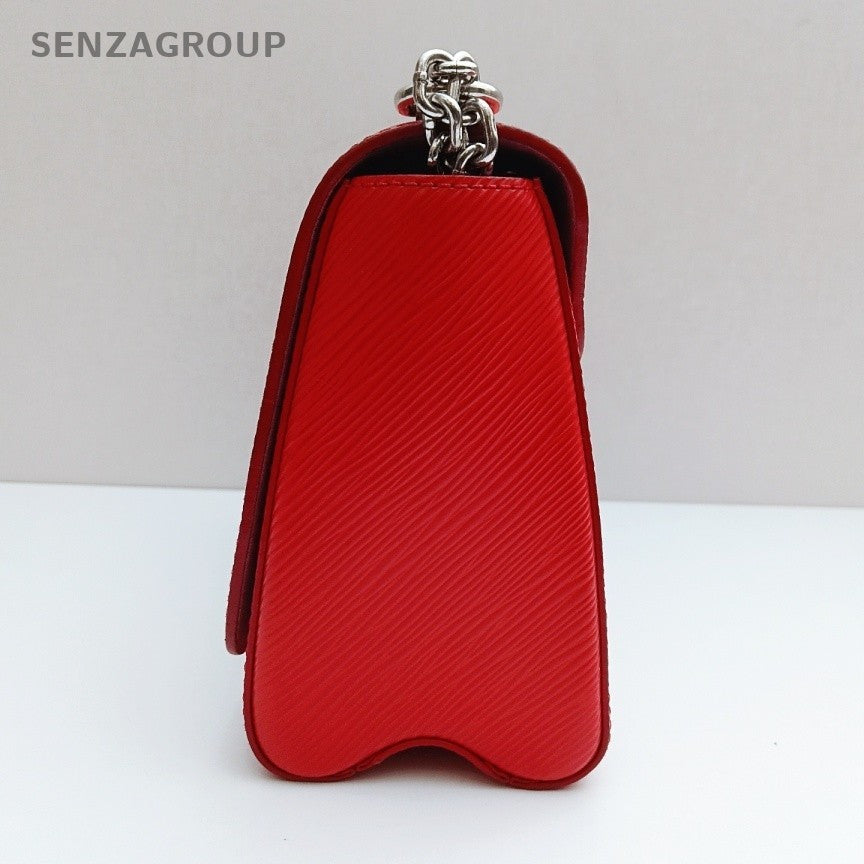 Louis Vuitton Twist MM Chain Shoulder Bag Red Silver Women Classic Fashion