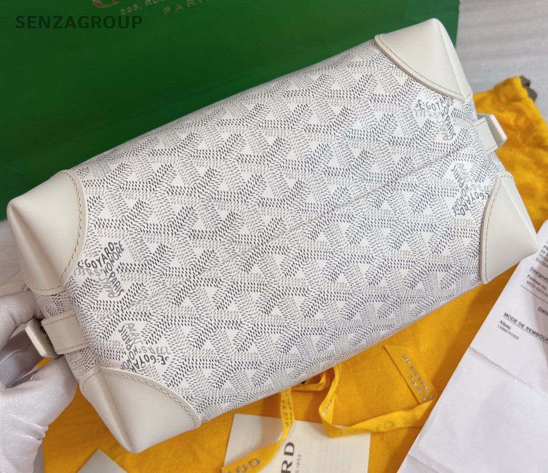 Goyard Bowling25 Monogram Shoulder bag Women Brand NEW Full Set White