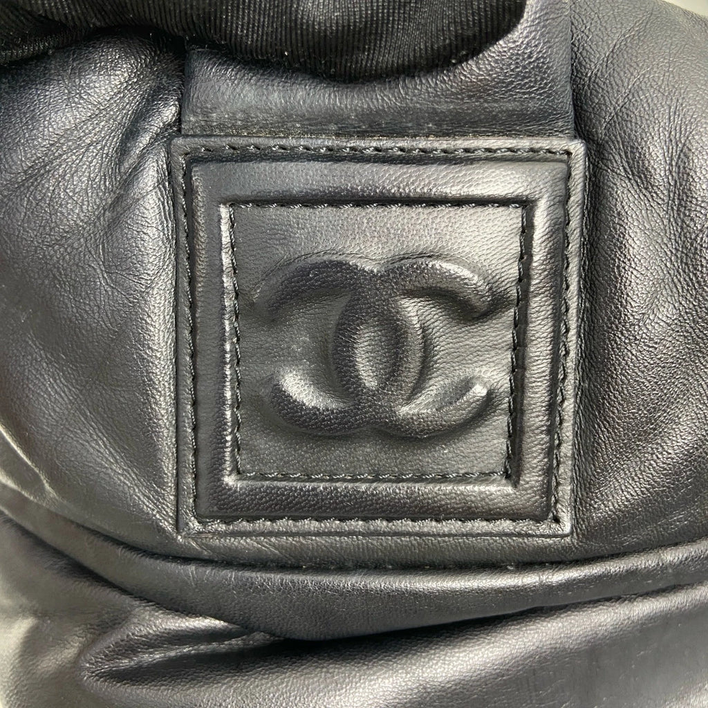 Chanel Black Lambskin Down Puffer Tote Bag For Women