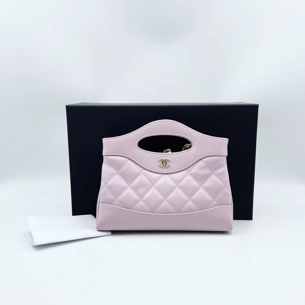 CHANEL 24S Nano 31 Bag Purple Waxed Lambskin Tote For Women