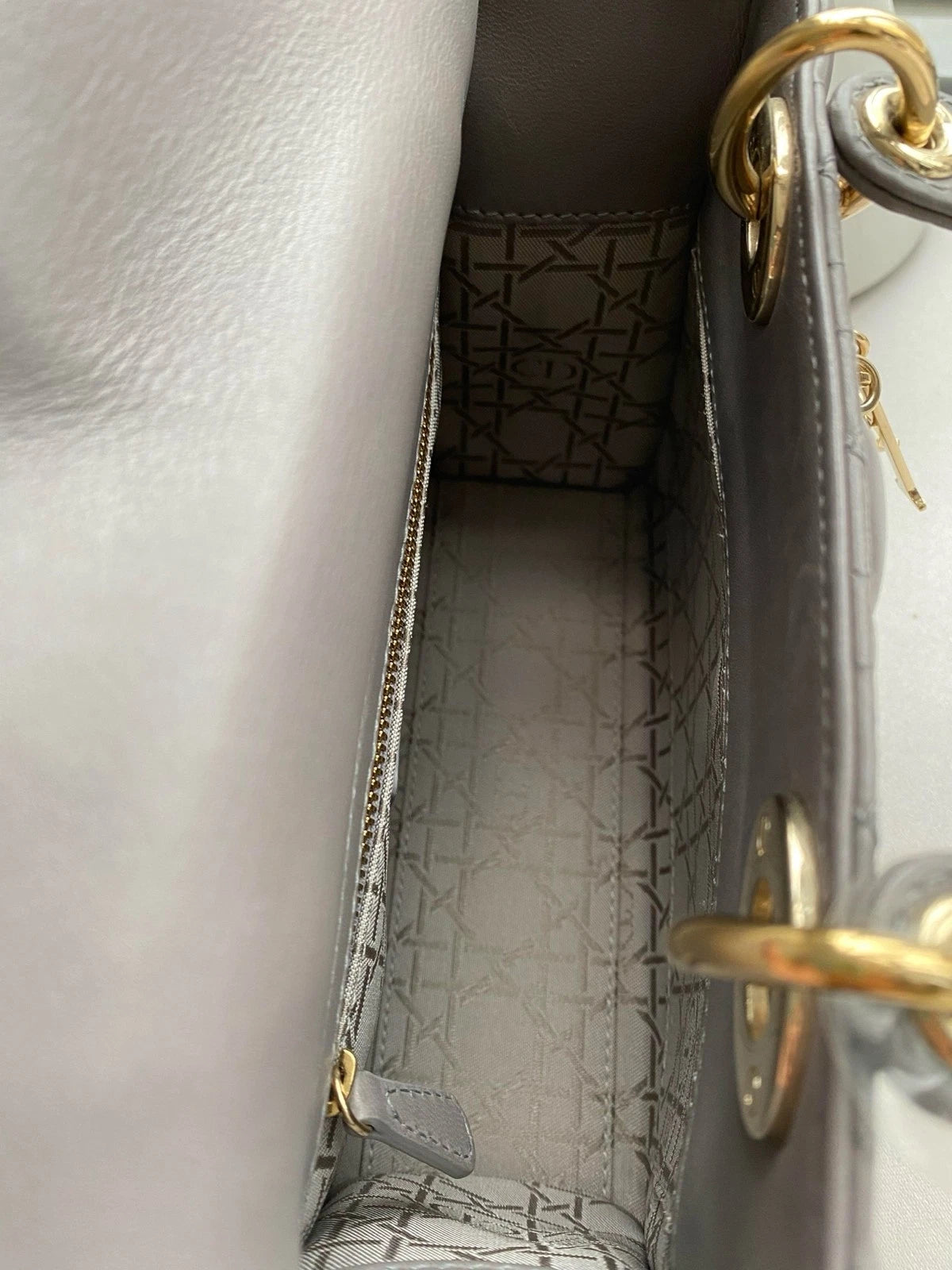 Dior Lady Dior Gray Shoulder Bag Crossbody Excellent
