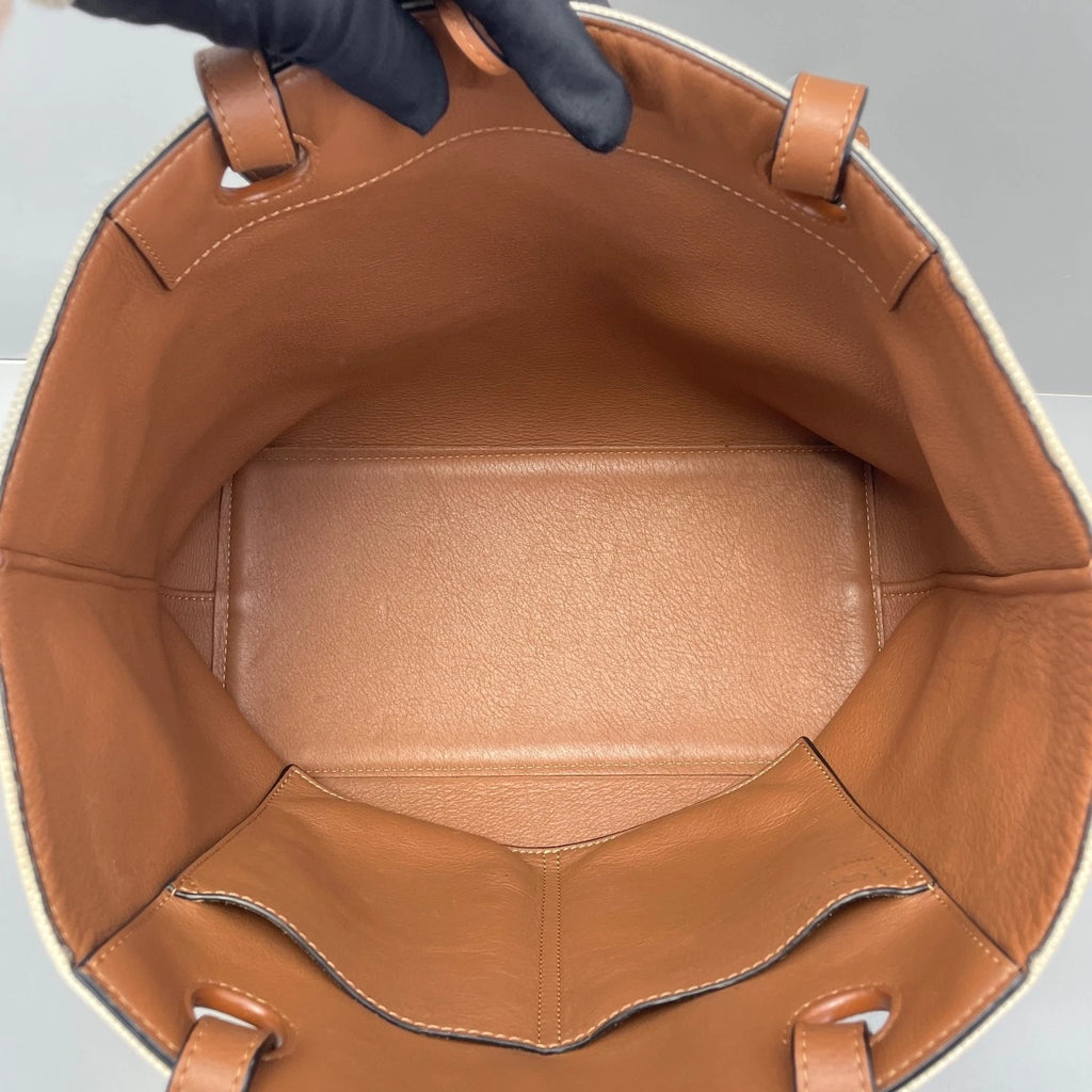 LOEWE Canvas Brown Leather Tote Bag For Women