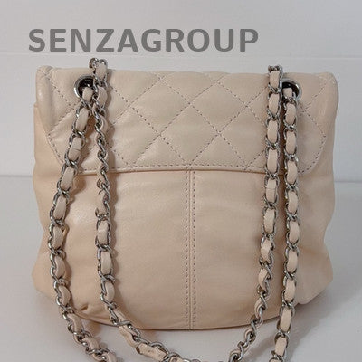 Chanel Pink Silver Quilted Chain Shoulder Bag Women's Fashion