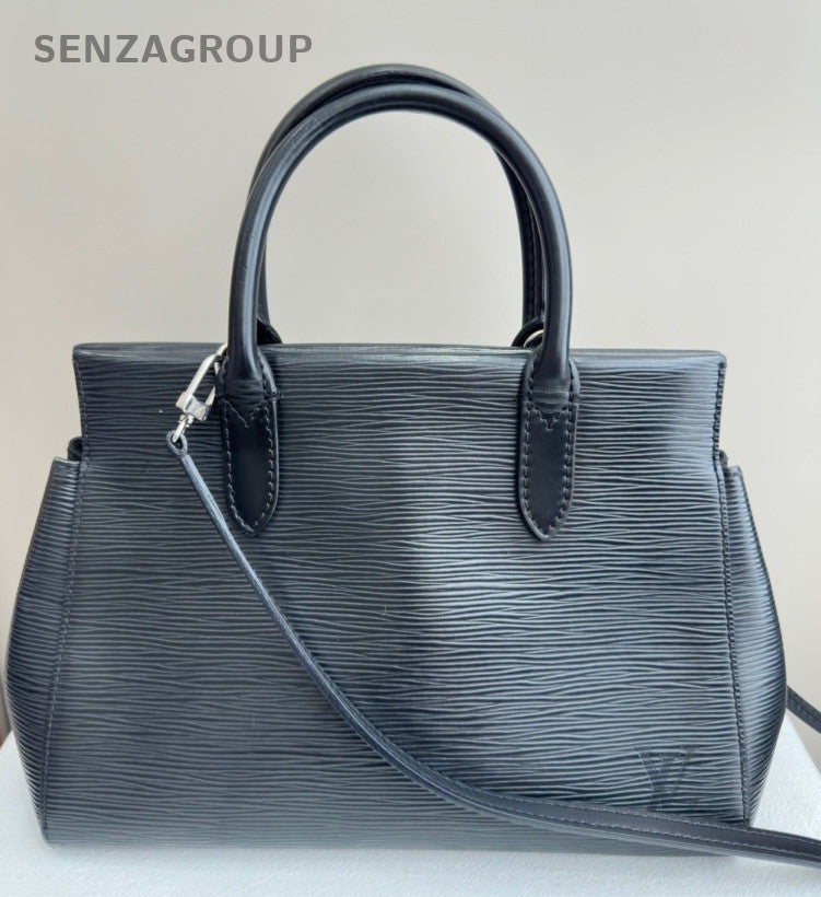 Louis Vuitton Epi 2Way Top Handle Bag Crossbody Black Silver Used Women Classic