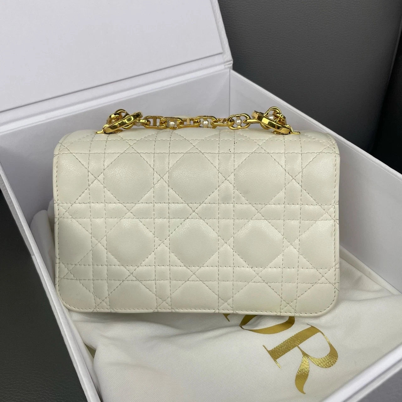 Dior Mini Jolie White Pearl Handbag Crossbody Shoulder Bag For Women