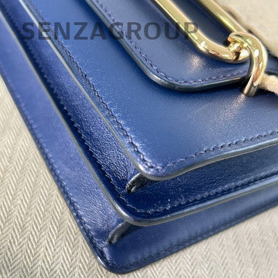 Hermès Roulis Swift Calfskin Blue Gold Shoulder Bag Classic Women
