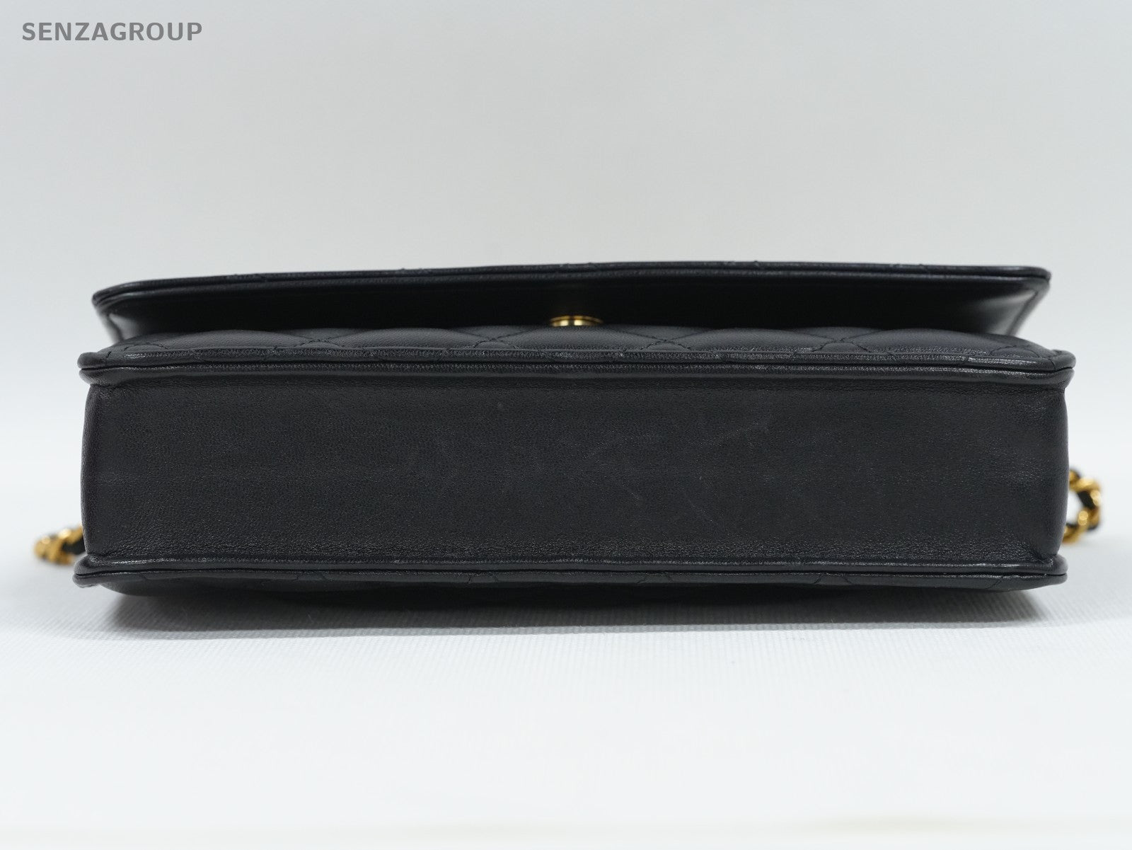 CHANEL Classic Flap Woc Diamond Pattern Chain Shoulder bag Black Gold Women