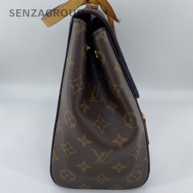 Louis Vuitton Cluny MM Monogram Top Handle Bag Crossbody Brown Gold Women