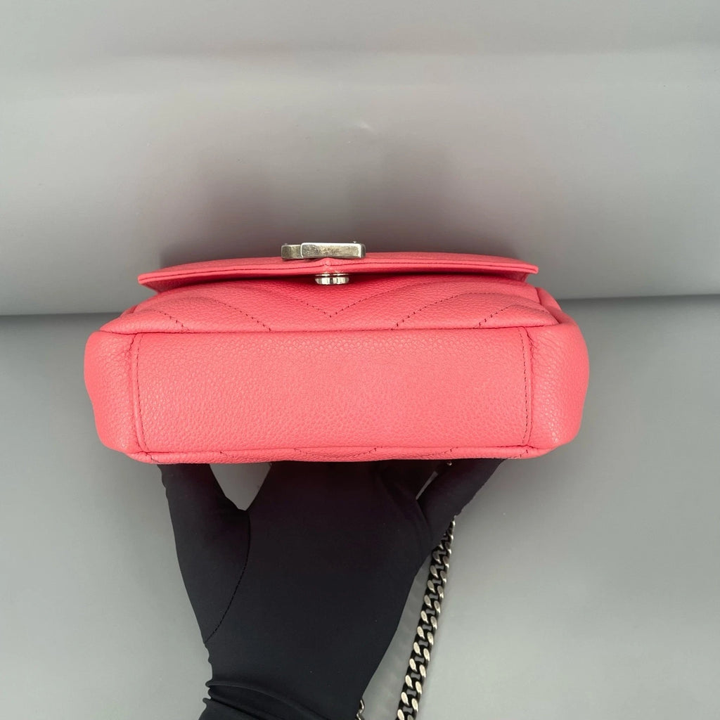 YSL Pink Leather Mini College Crossbody For Women