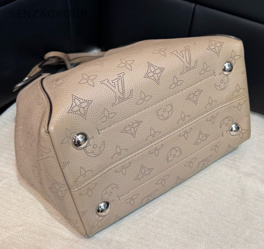 Louis Vuitton Hina Monogram Top Handle Bag Crossbody Gray Silver Women Classic