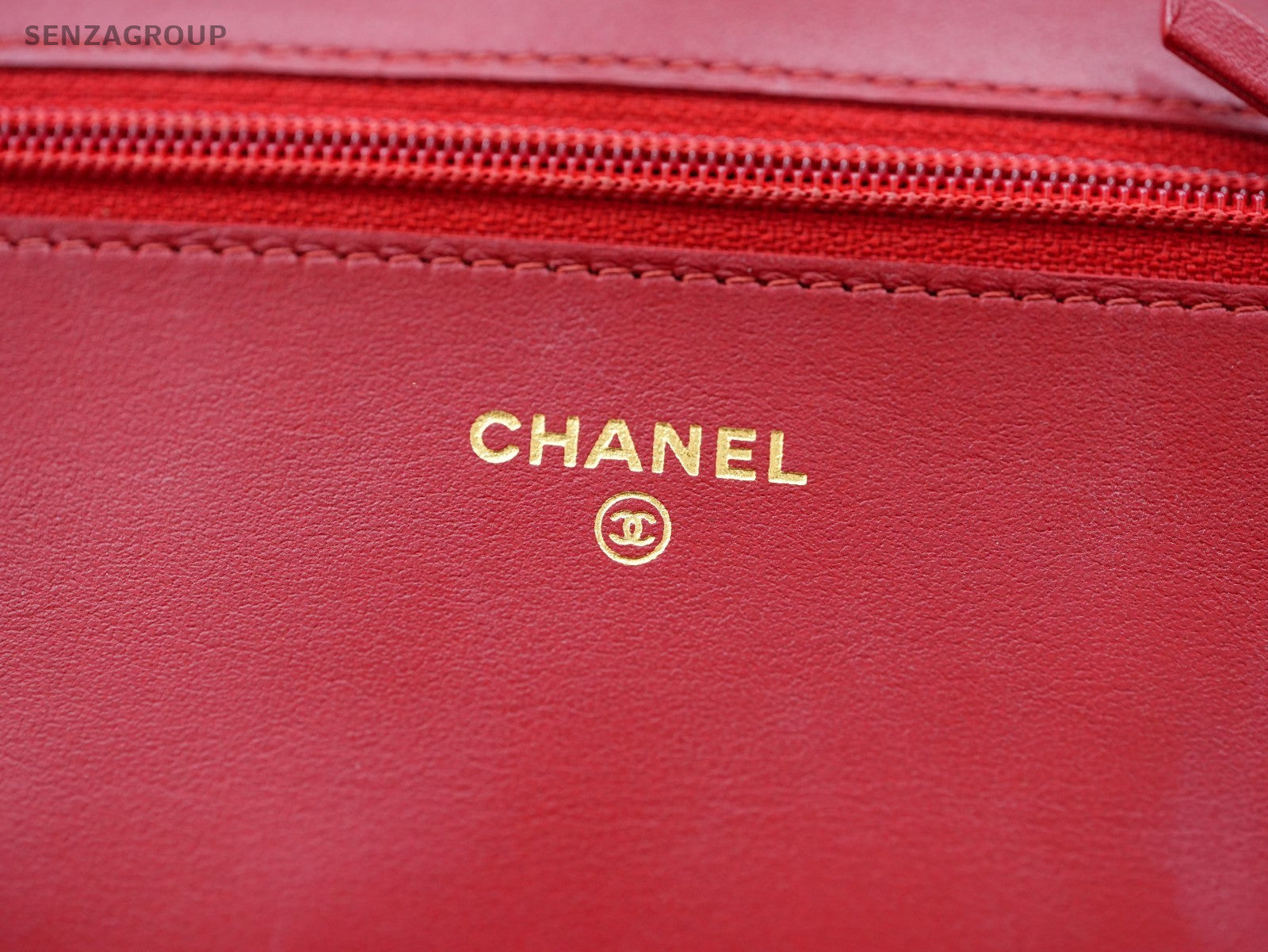 CHANEL Woc Diamond pattern Calfskin Chain Shoulder bag Women Red Gold