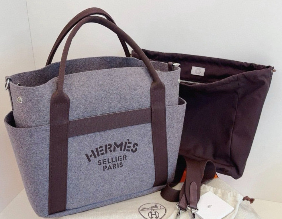 Hermès Groom Tote Equestrian Collection Top Handle Shoulder Crossbody Bag Purple