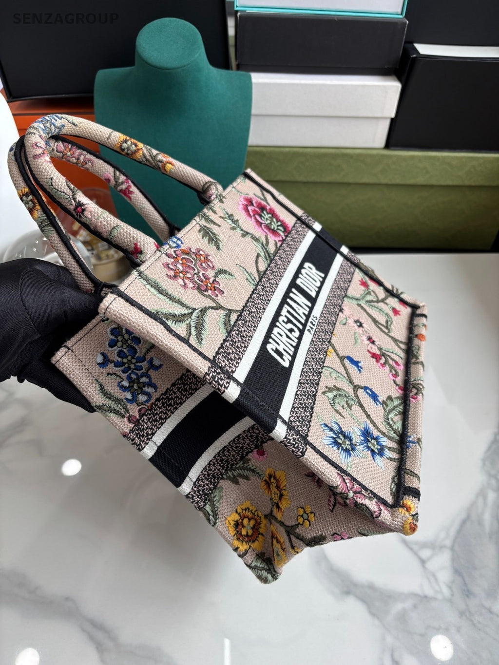 Christian Dior Book Tote PM Top Handle Handbag Women Multicolor