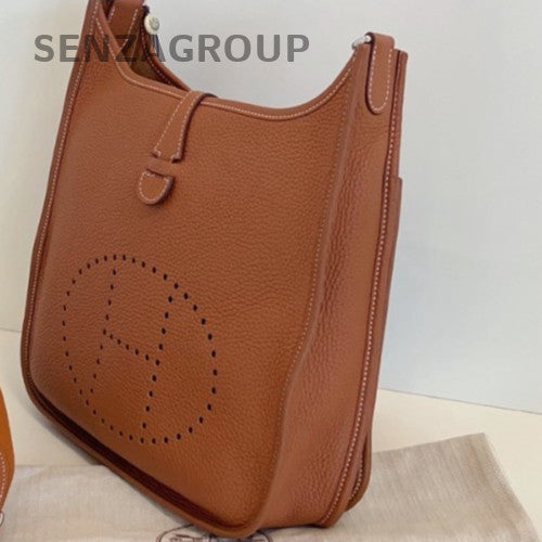HERMES Evelyne29 Shoulder Bag Crossbody Brown Silver Used Women Classic
