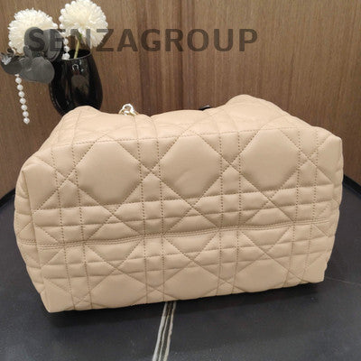 Dior Toujours Medium Beige Gold Hardware Cannage Tote Bag Classic Women