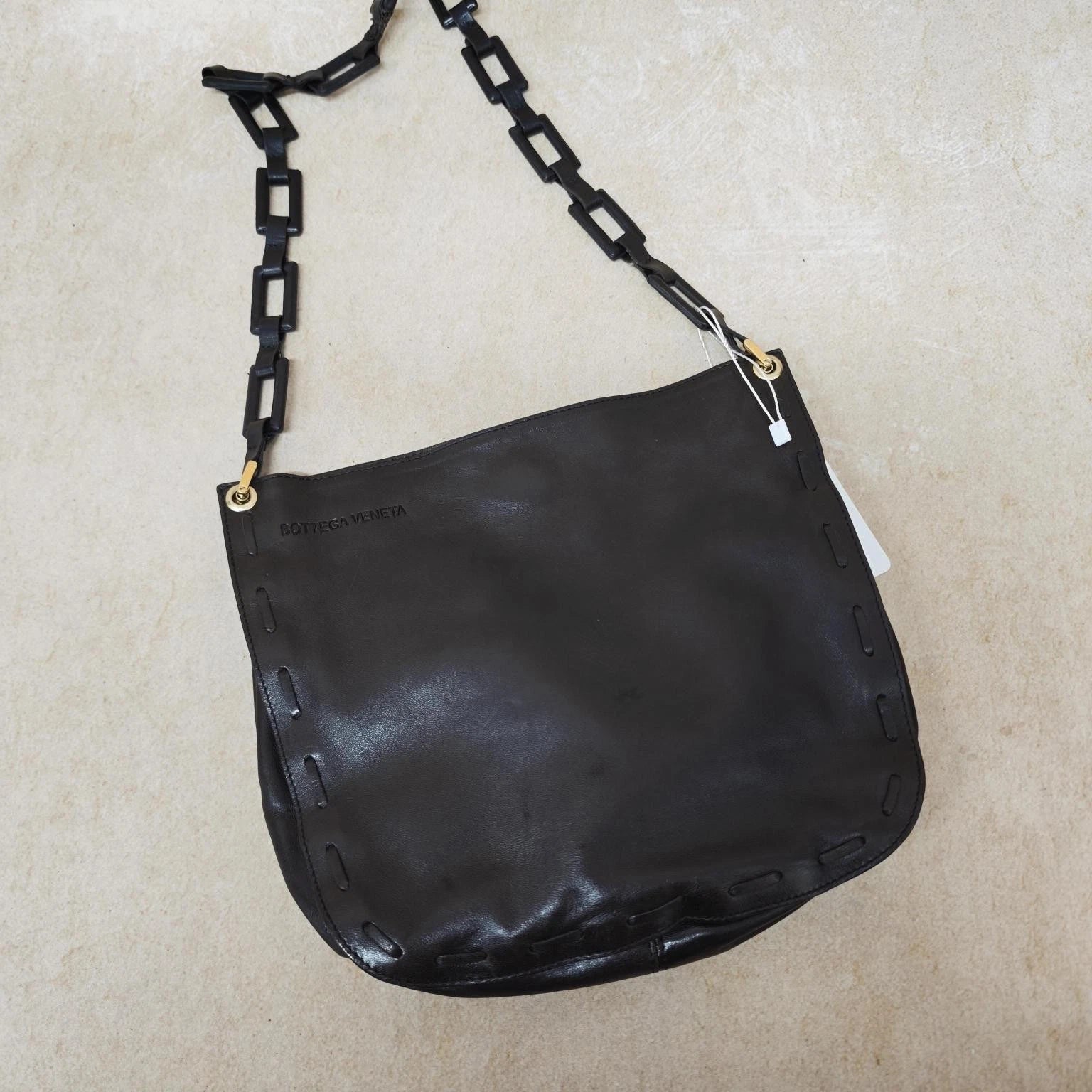 Authentic Bottega Veneta Black Shoulder Bag for Women