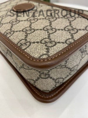 Gucci Retro GG Camera Bag Beige Gold Women's Classic Crossbody Shoulder