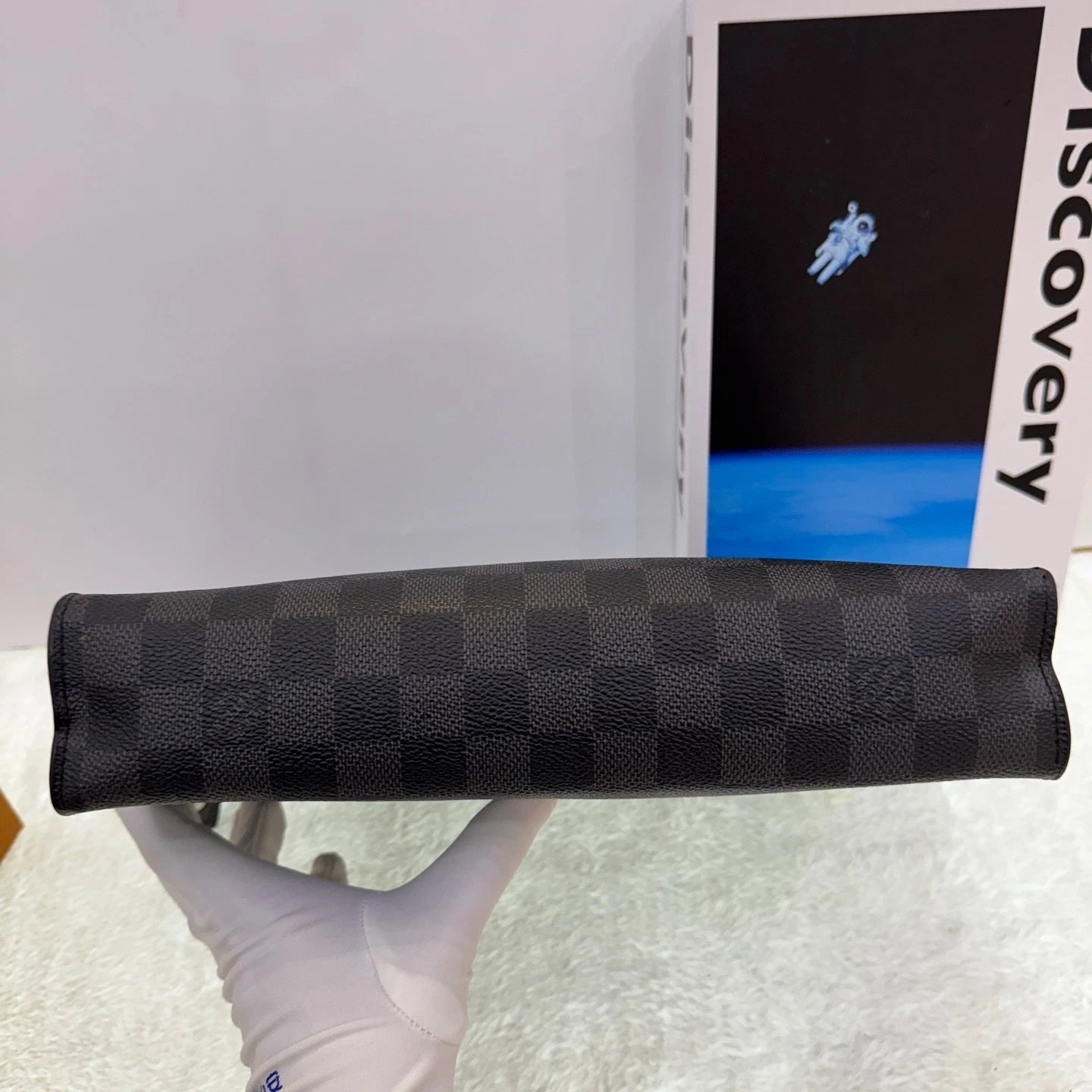 Louis Vuitton Black Grey Damier Canvas Clutch For Women