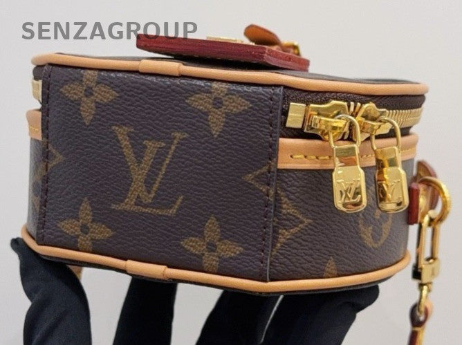 Louis Vuitton Boite Chapeau Mini Monogram Crossbody Brown Gold Women Classic