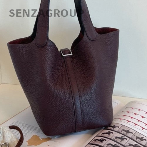 Hermes Picotin18 Silver Hardware Tote Bag Red Used Women Classic