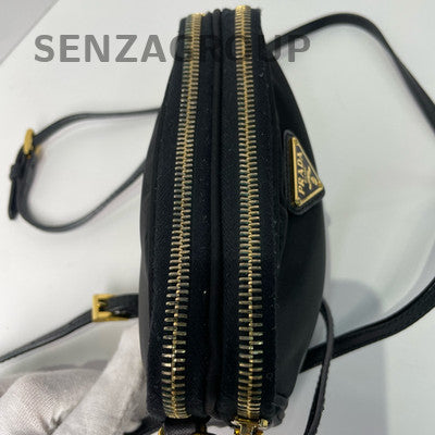 Prada Nylon Mini Camera Bag Black Gold Shoulder Crossbody Classic Women