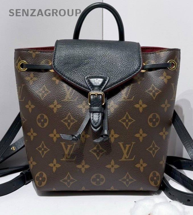 Louis Vuitton Montsouris BB Monogram Backpack Brown Gold Women Classic